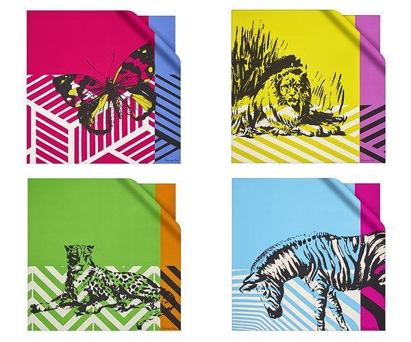Dior 春夏系列必备单品「D－Jungle 印花丝巾」28个网框印出的绚丽色彩，每一条都值得入手！