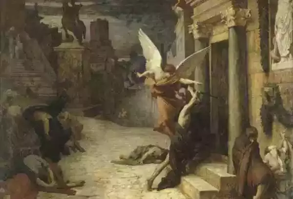 罗马的瘟疫（朱尔斯·埃利·德劳内，1869，图片来源：巴黎奥赛美术馆）