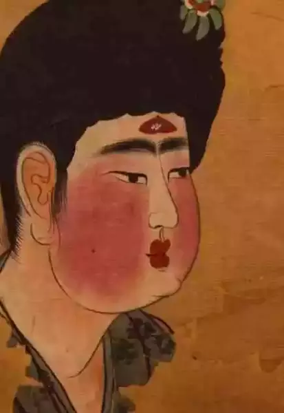 显示唐代女性妆容的壁画