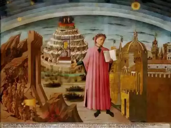 多梅尼克?迪?米凯利诺，《但丁像》，现藏圣母百花大教堂壁画，1465年