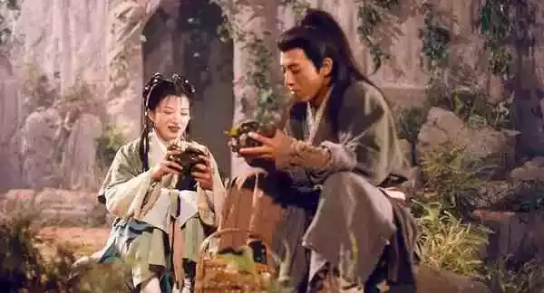 《笑傲江湖》1996年TVB版剧照，令狐冲和小师妹