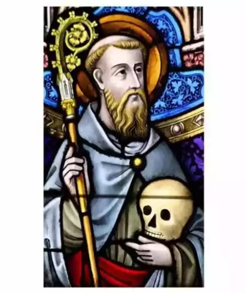 克吕尼的圣奥迪罗（Saint Odilo of Cluny）被视为最早呼吁为亡者灵魂祈祷的人，因此后世的描绘中多以死人的骷髅为标记。