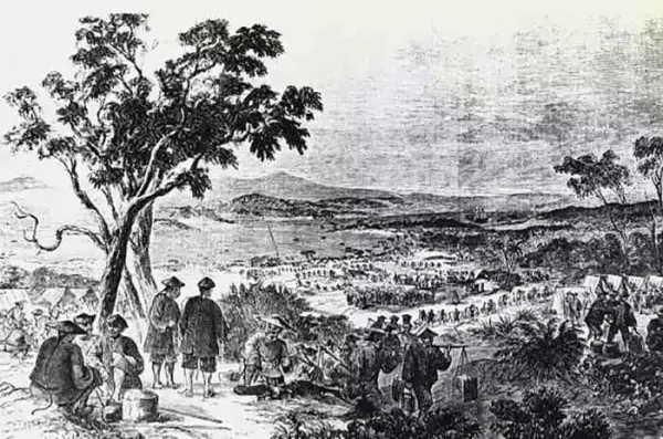 1870年，数千名中国人在昆士兰开发金矿。