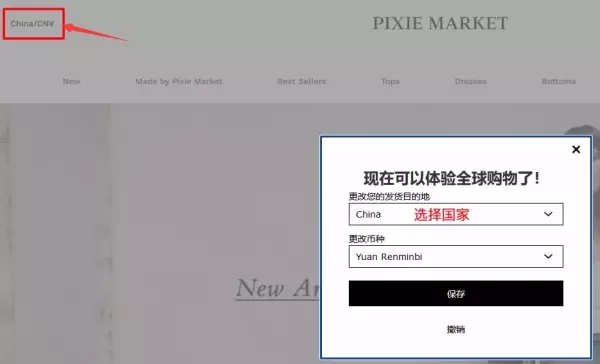 Pixie Market美国官网海淘下单教程攻略